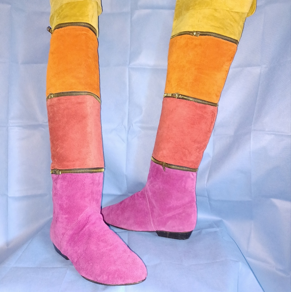 COPY - Vintage wild pair multicolor suede boots